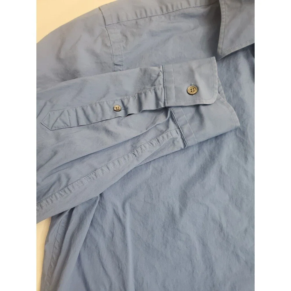 Banana‎ Republic Men's Long Sleeve Button Casual Stretch, Blue, Large